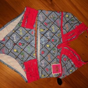 Juicy Couture ruffle jeans 2-piece halter swimsuit